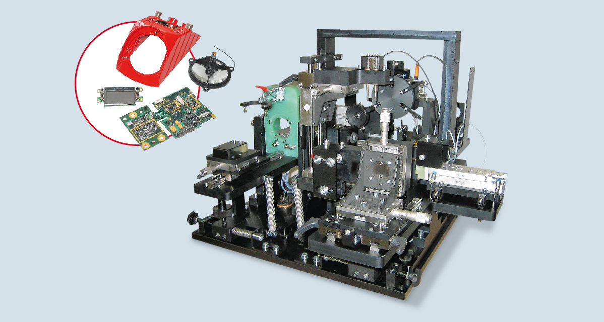 Manuelle Montage- und Prüfvorrichtung für Laserdistanzsensor